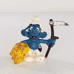 Vintage Schleich Smurf Harvest Wheat Hong Kong Peyo 1981